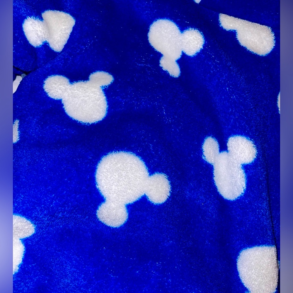 Disney Baby 3 month one piece snow suit hooded footed Mickey Mouse blue - Picture 6 of 10